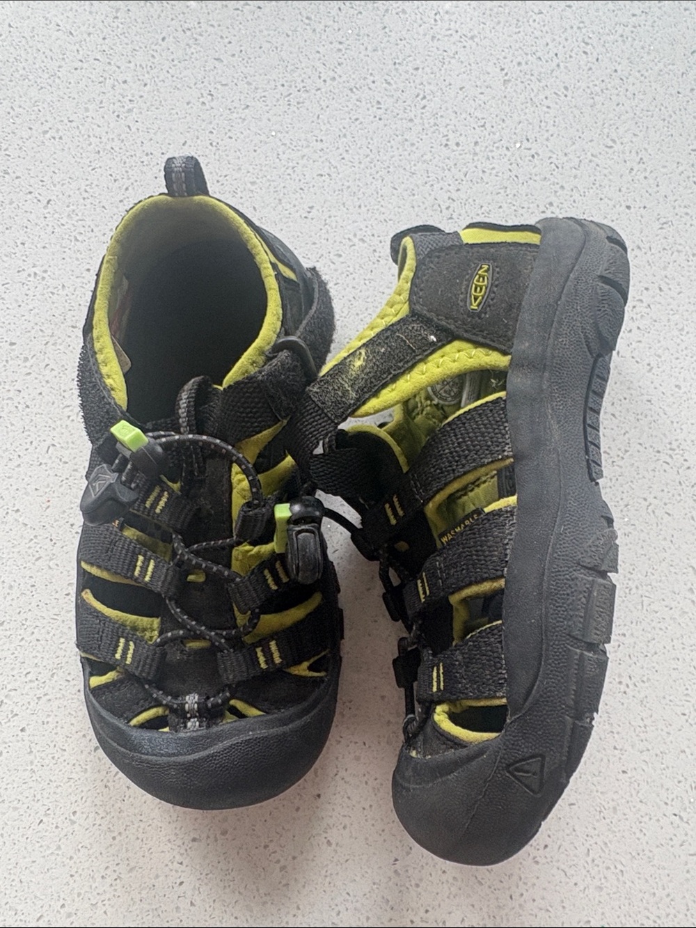 Keen Kids Black and Lime Green Closed-Toe Sport Sandals
